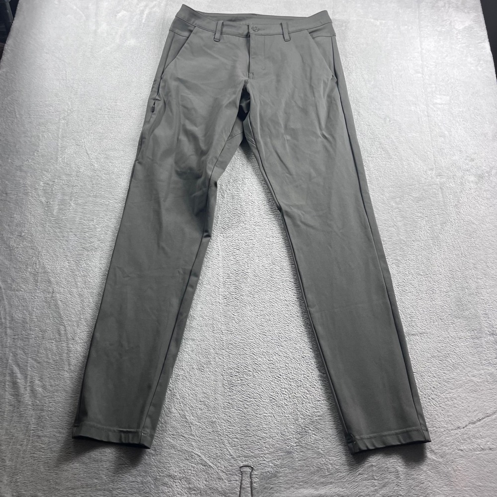 BYLT Premium Basics Everyday Pant 2.0 Mens 33 Tall Slim Fit Grey Stretch Chino